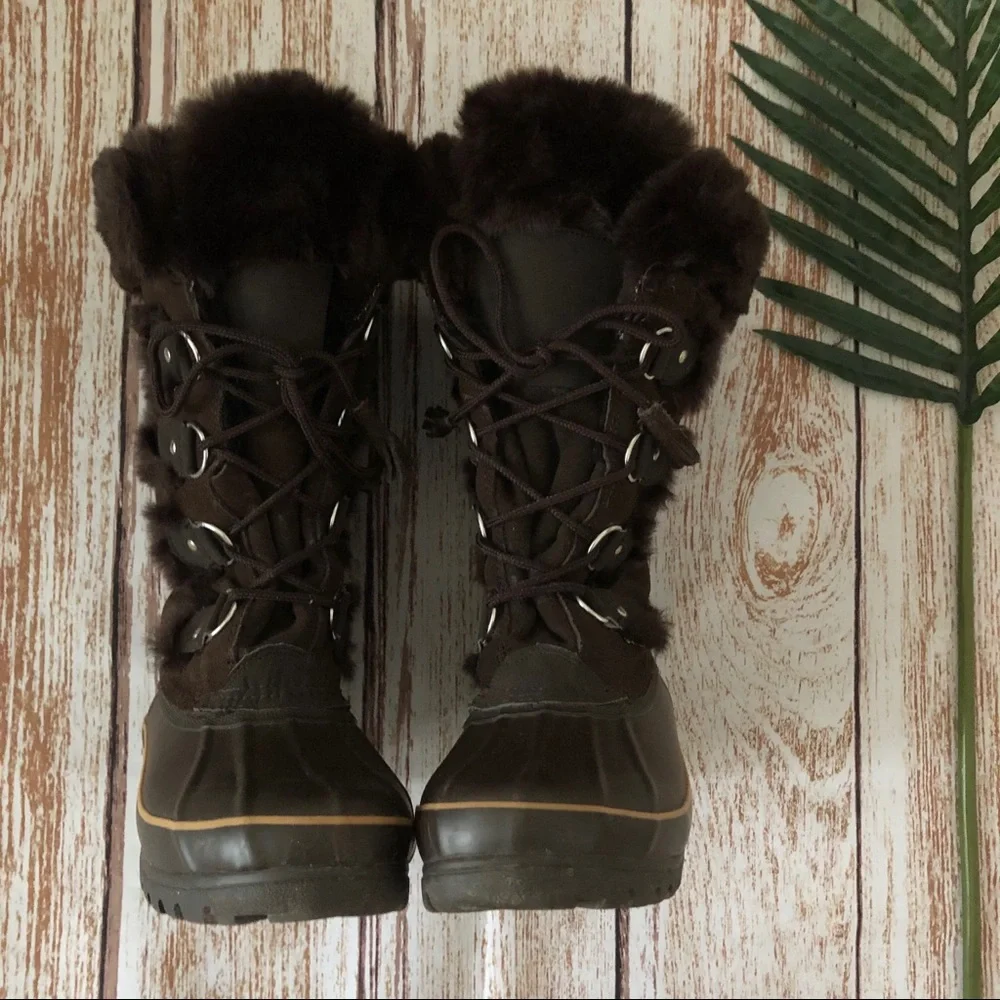 Khombu Brown Winter Snow Boots Size 9